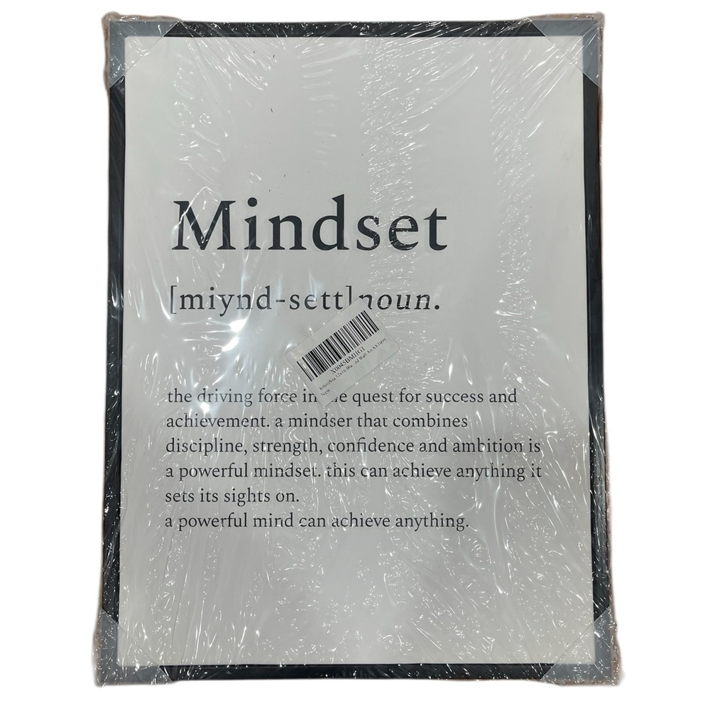 Black Framed “ Mindset”Wall Art Canvas
